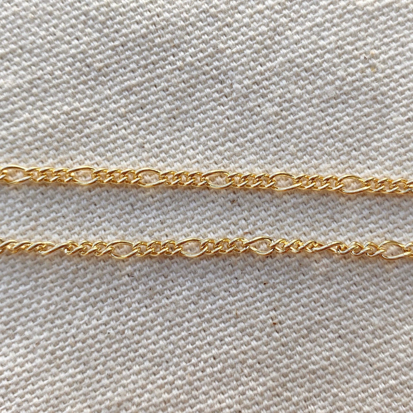 18k Gold Filled 2mm Rounded 3x1 Figaro Anklet