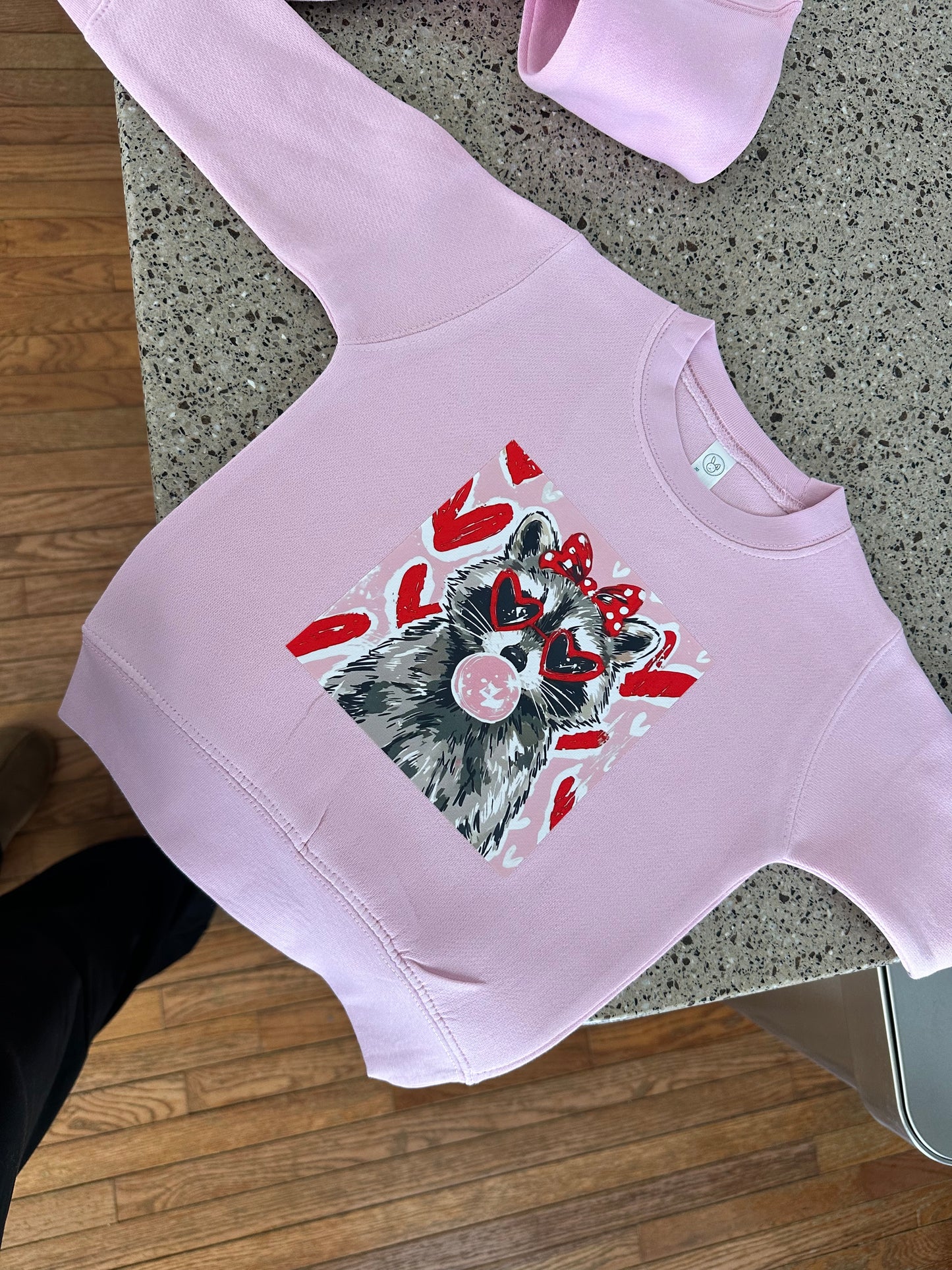 Valentine's Raccoon - Toddler Sweatshirt