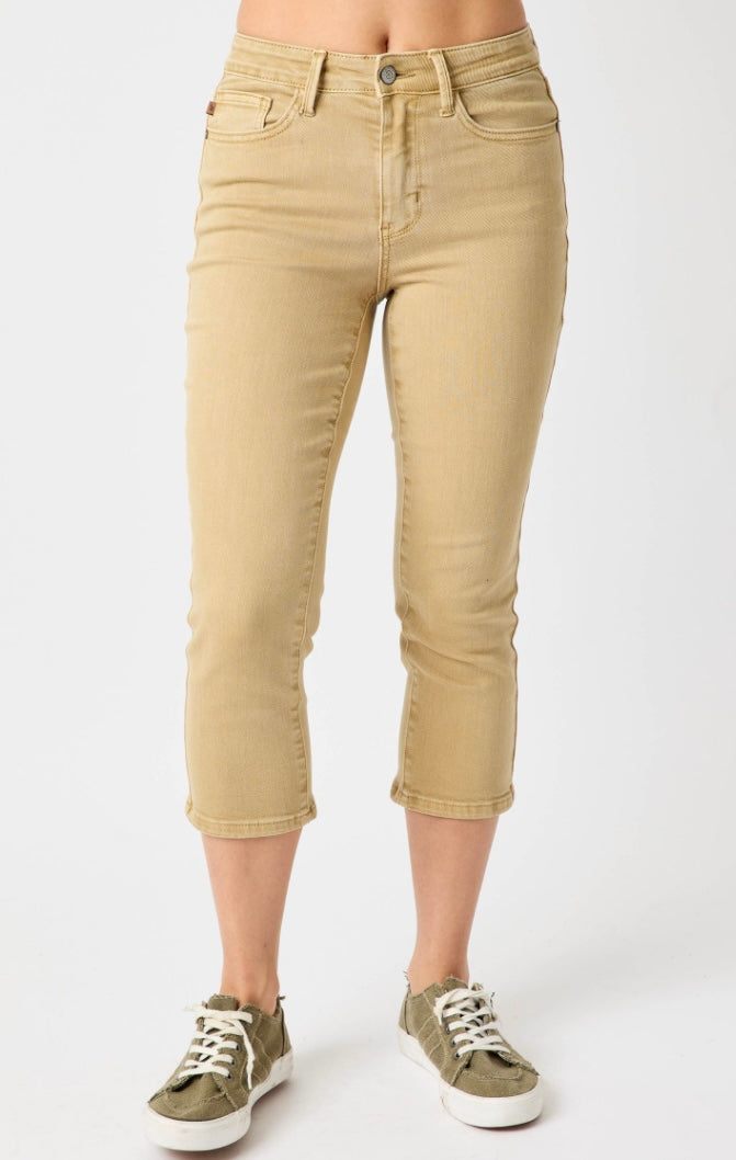 Alexandria Khaki Judy Blue Capri