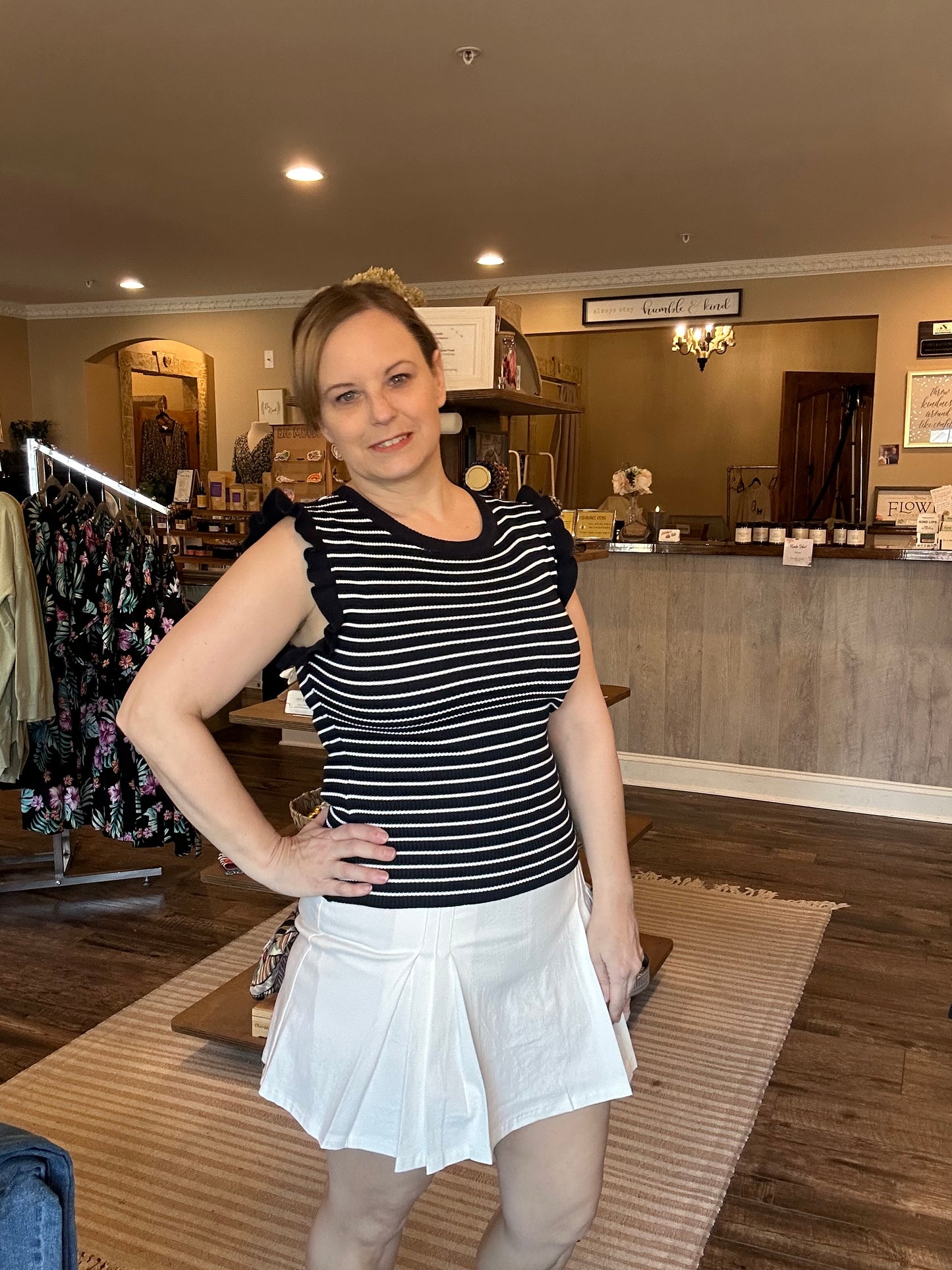 White Pleated Skirt with Shorts *ALL SALES FINAL*