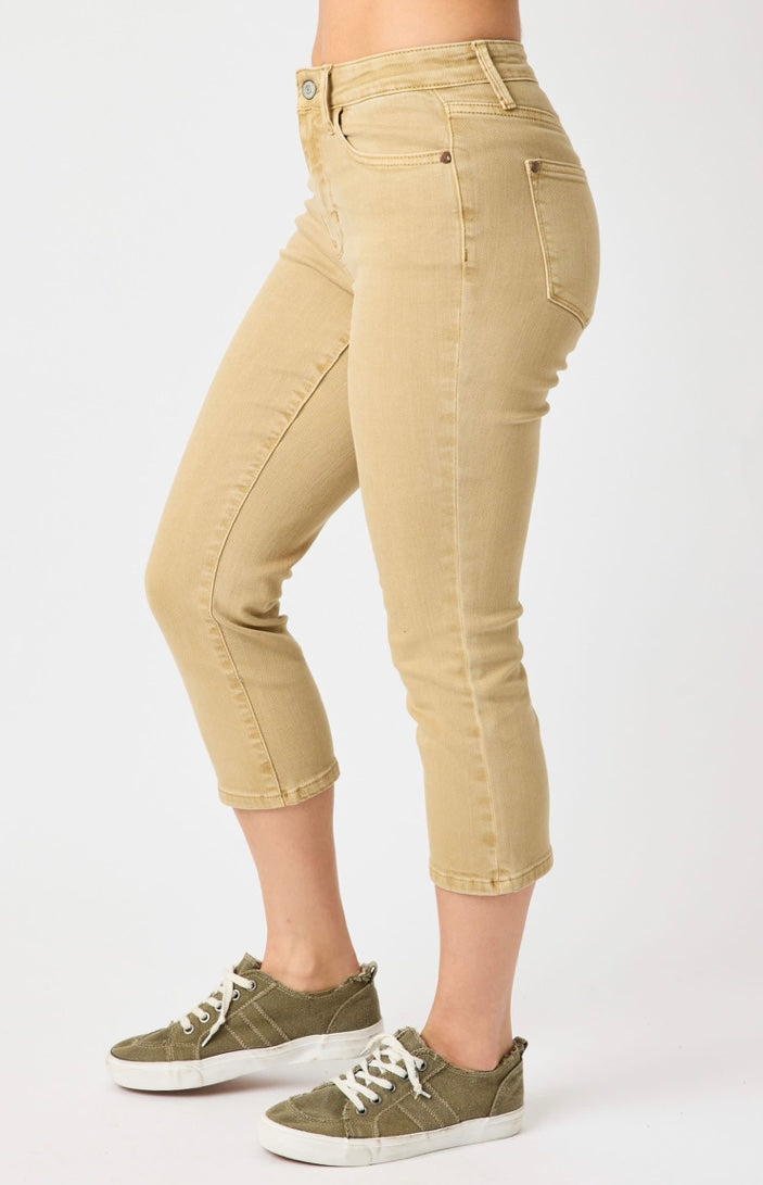 Alexandria Khaki Judy Blue Capri