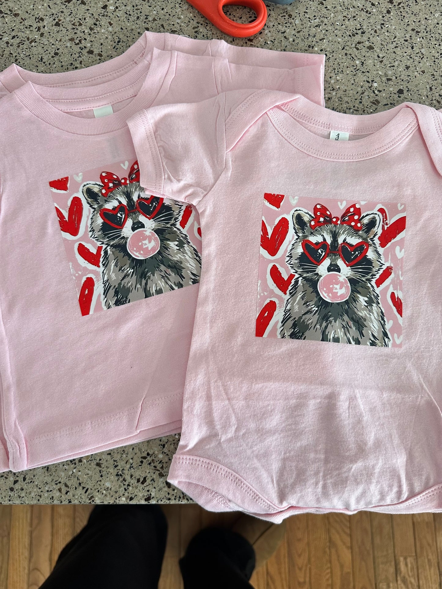 Valentine's Raccoon Onesie/Tee