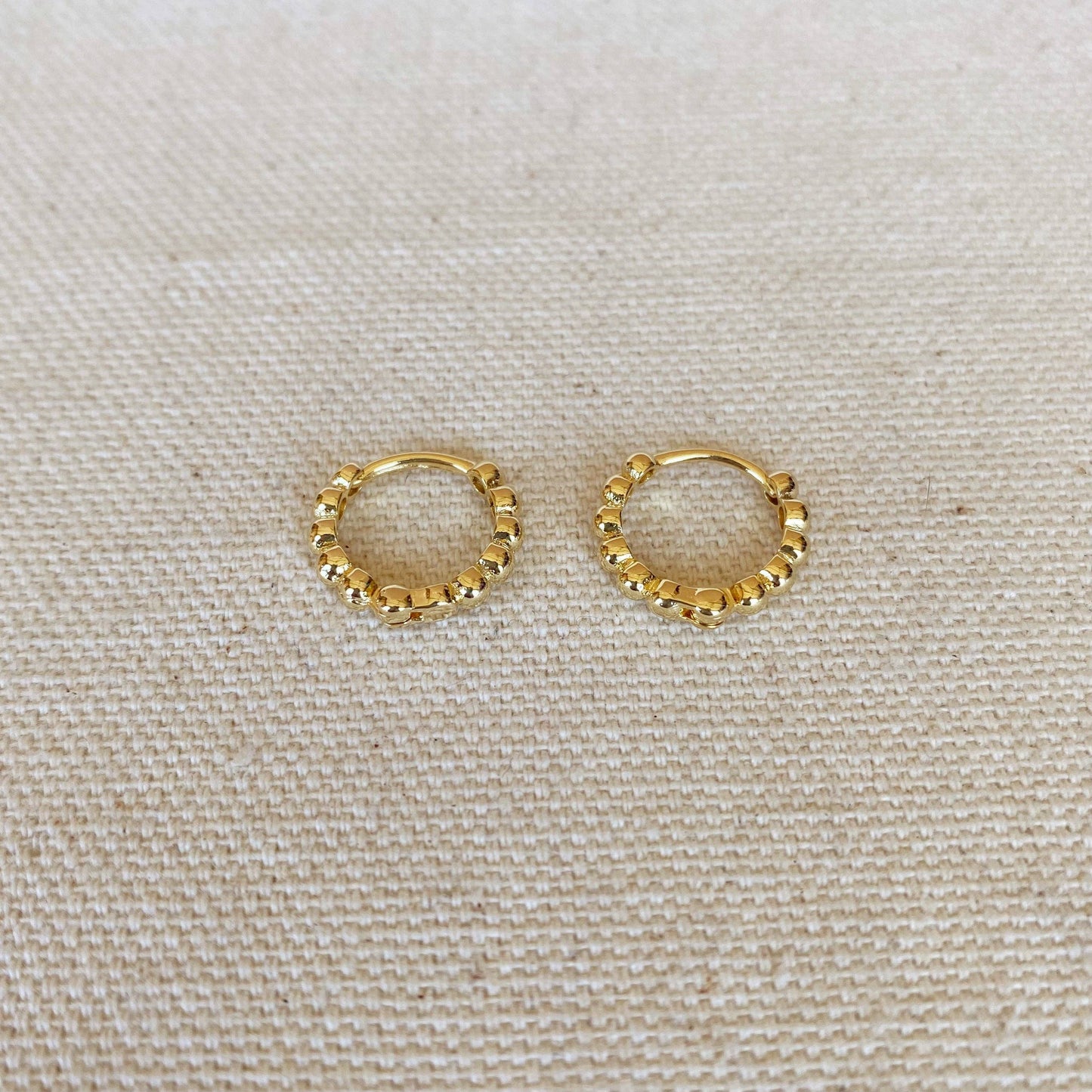 15.5 mm Beaded Clicker Hoop Earrings