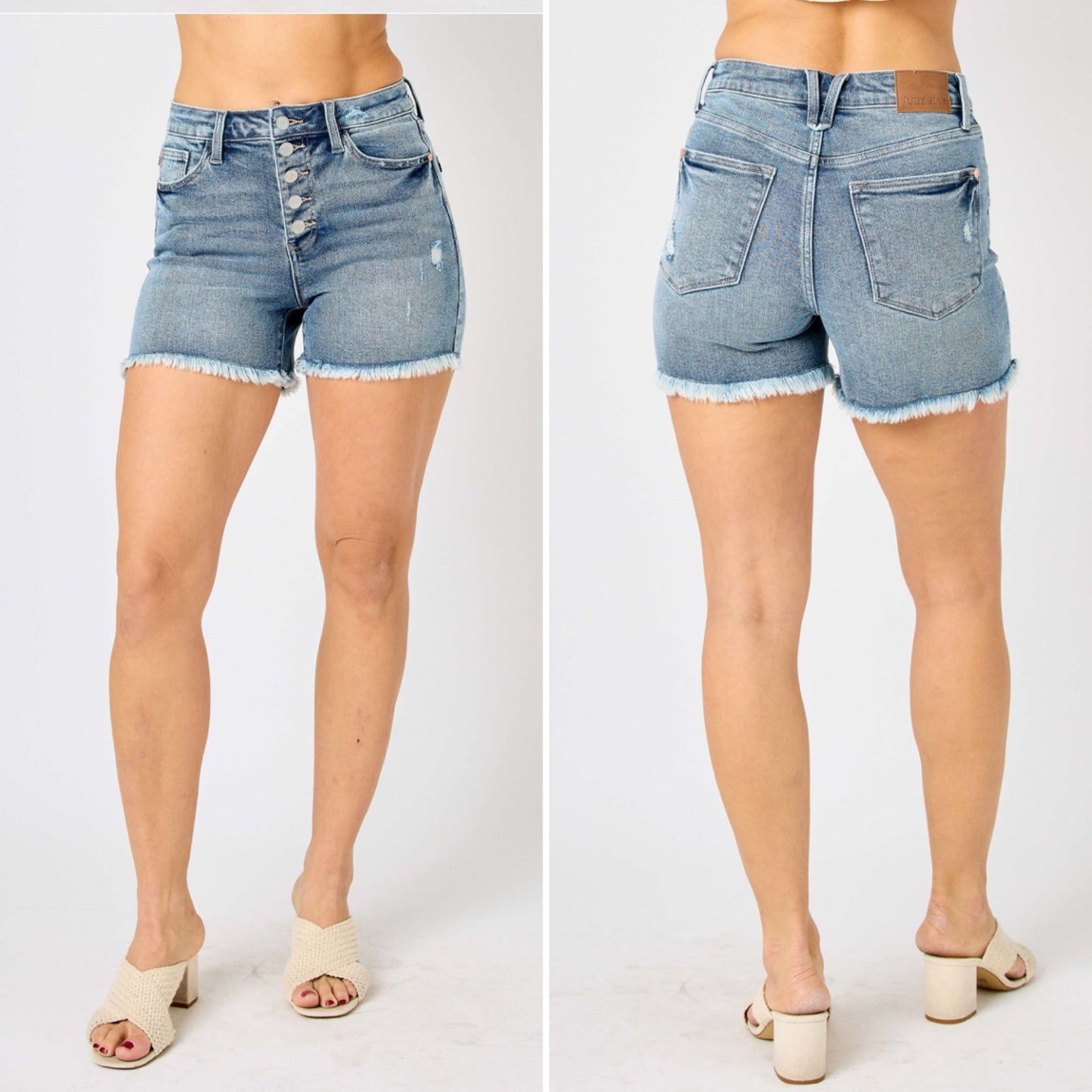 Cut Hem Button Fly Judy Blue Shorts ALL SALES FINAL