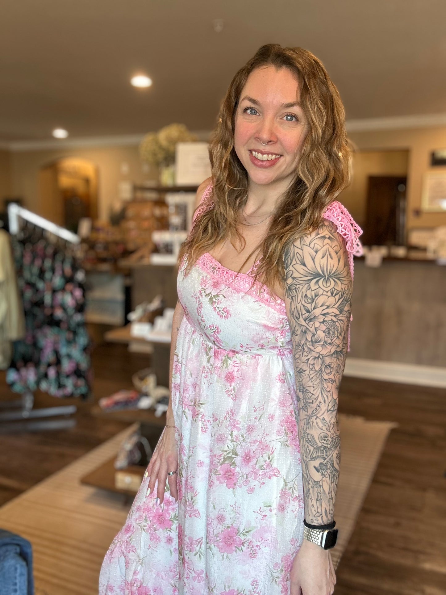 Caroline Dress in Pink