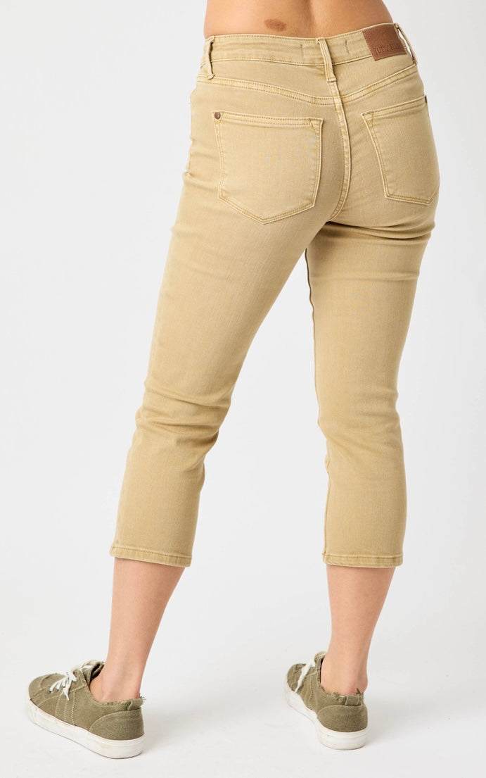 Alexandria Khaki Judy Blue Capri