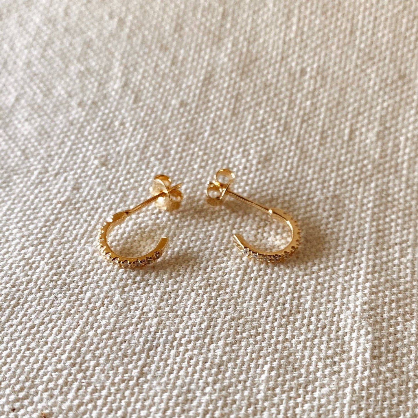 Cubic Zirconia C Hoop Earrings