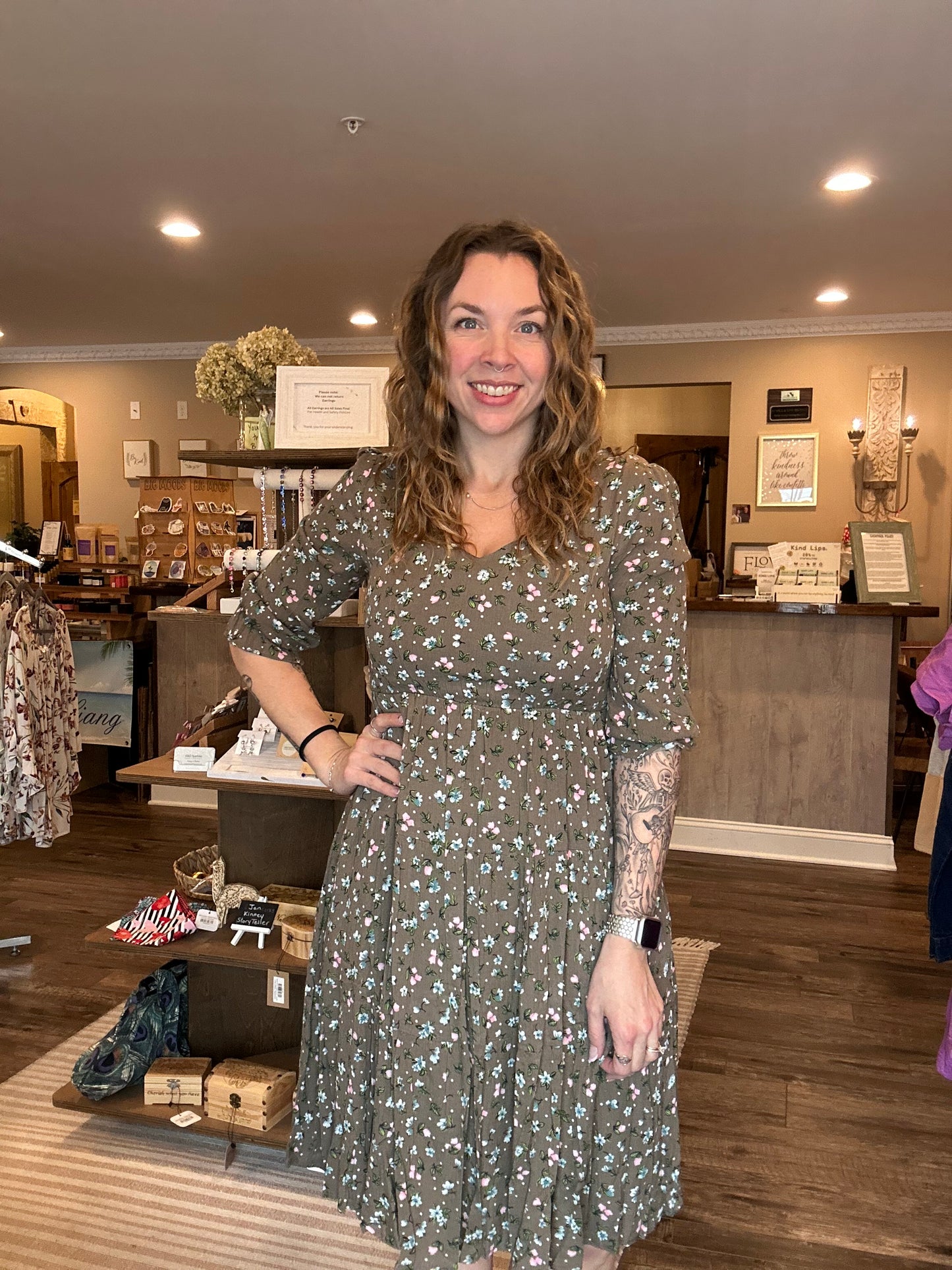 Floral Woven Lined Dress *All Sales final*