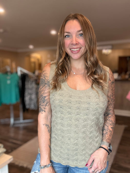 Taupe Knit Sweater Tank