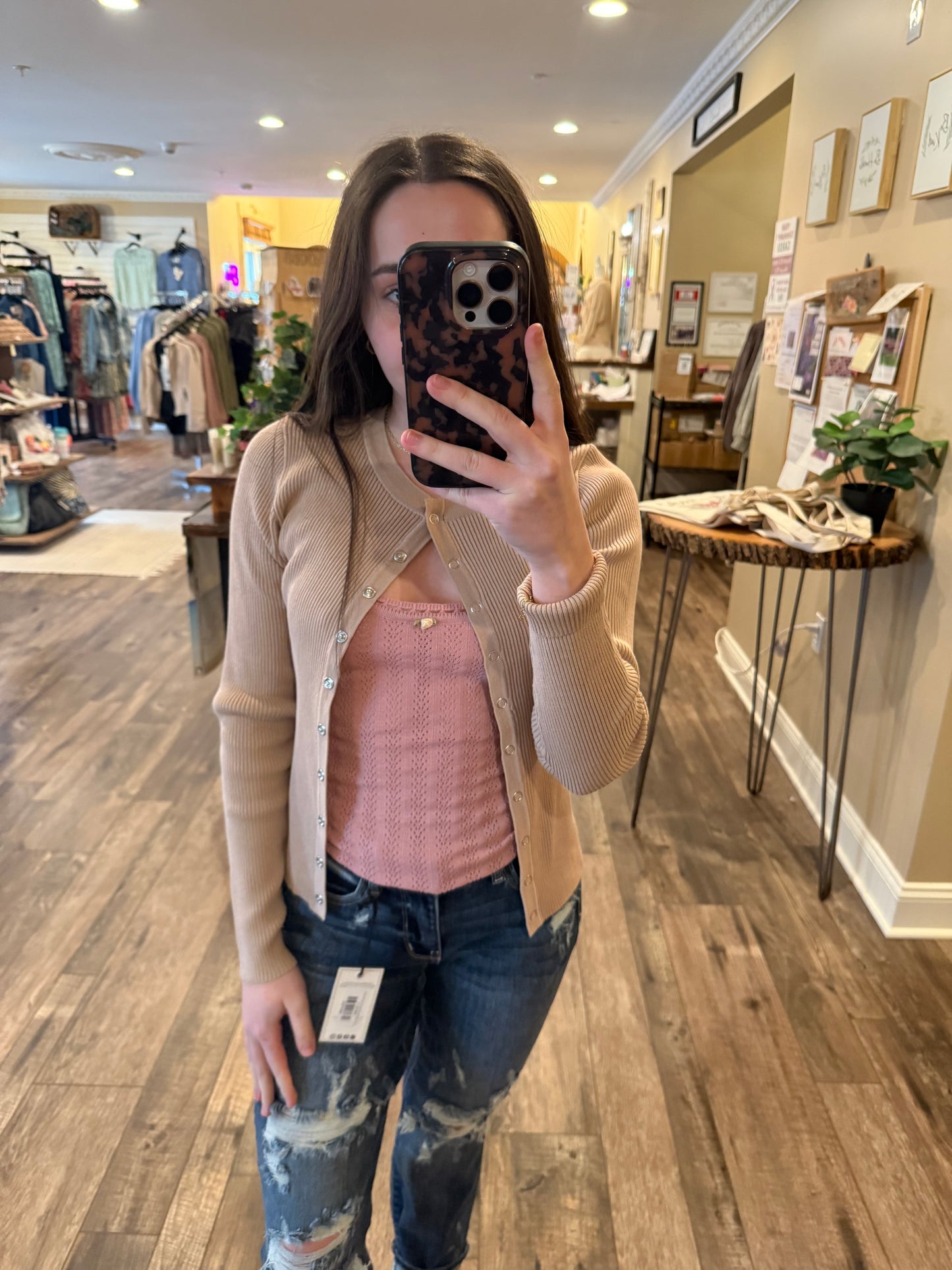 Pointelle Pink Knit Tank *ALL SALES FINAL*