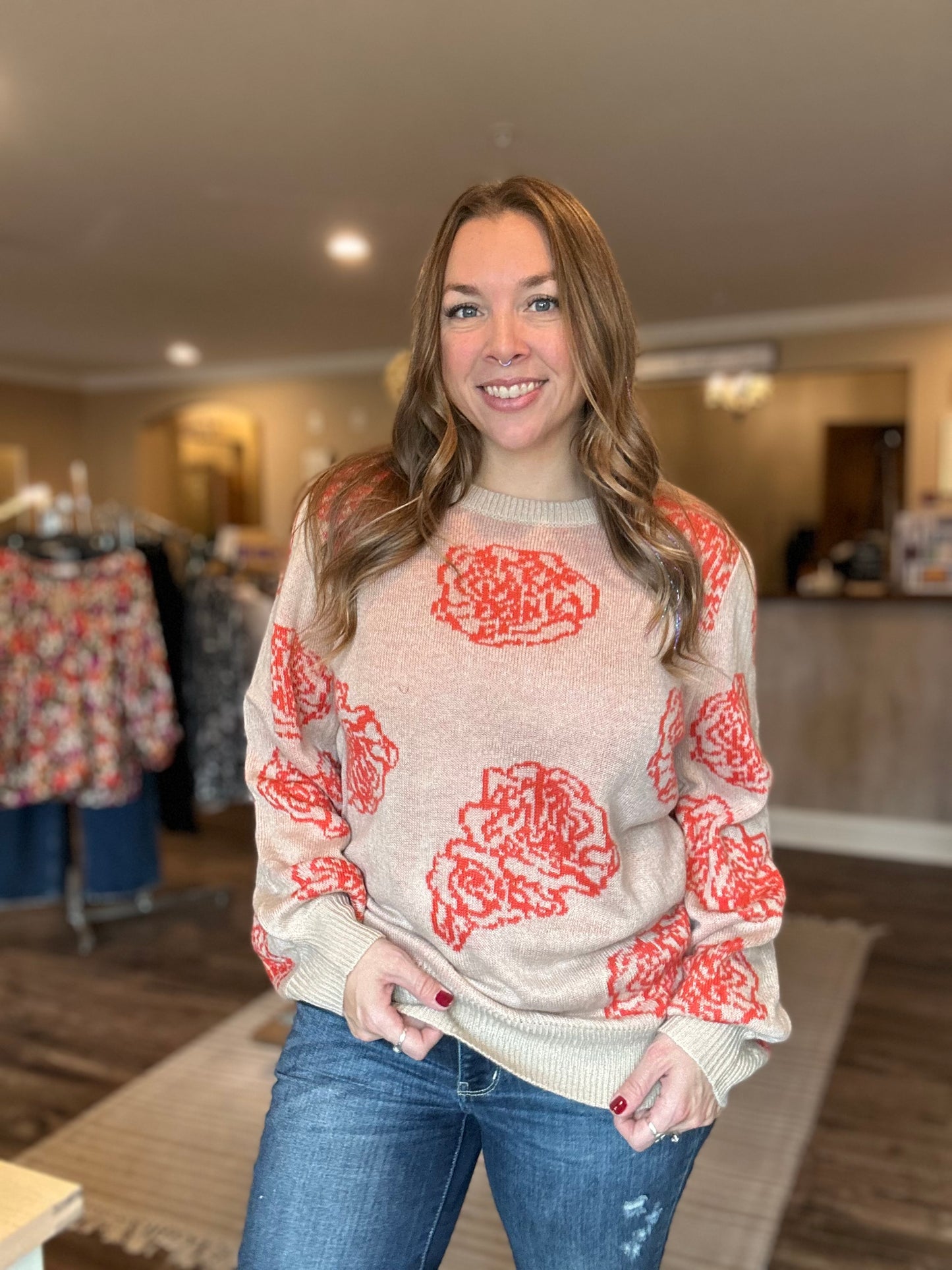 One Wild Rose Sweater