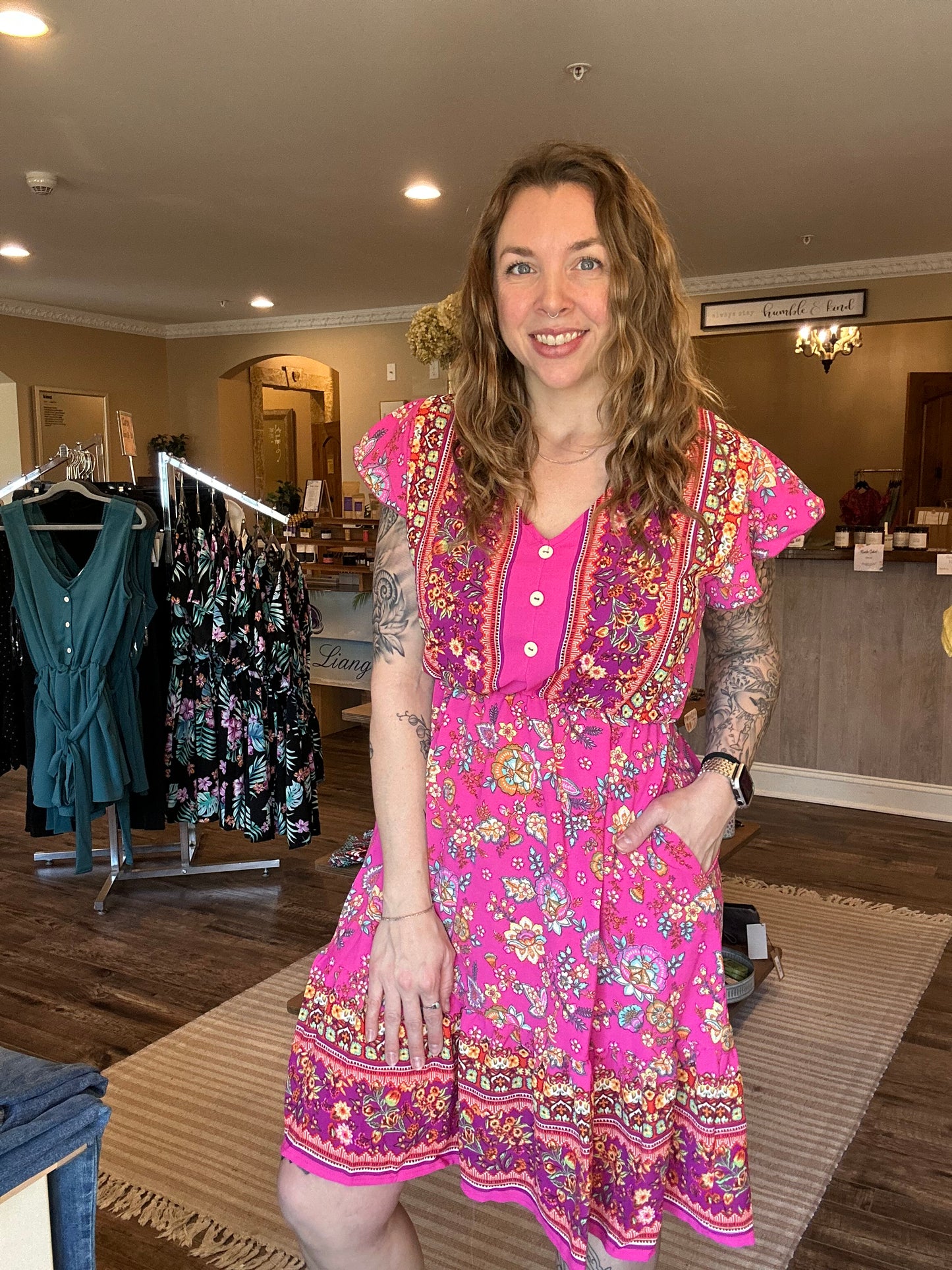 Fuchsia Boho Dress