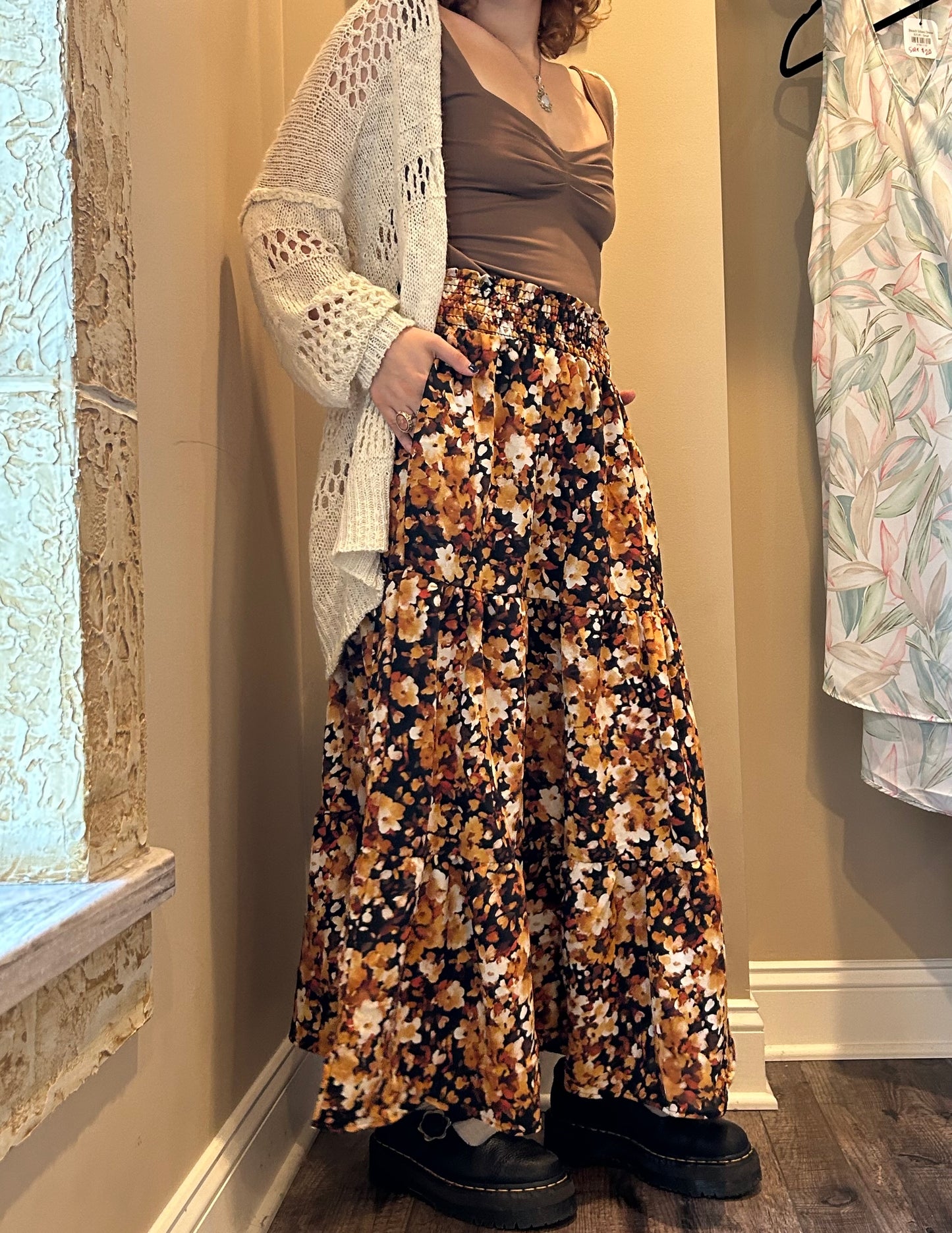 Fall Floral Maxi Skirt