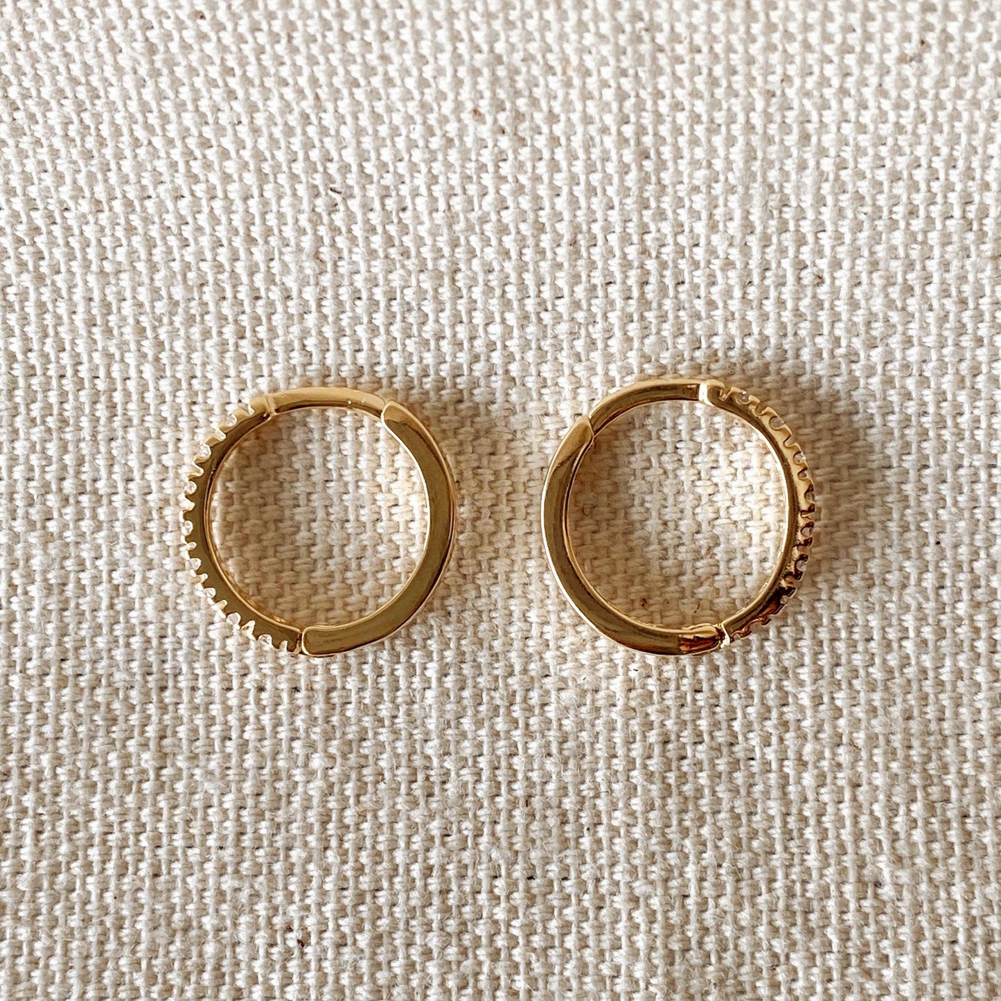 Thin Line Cubic Zirconia Hoop Earrings