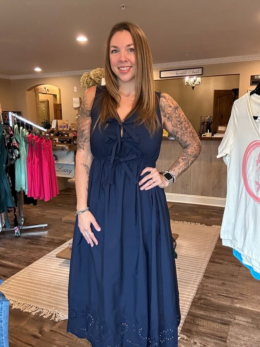 Santorini Navy Dress *ALL SALES FINAL*