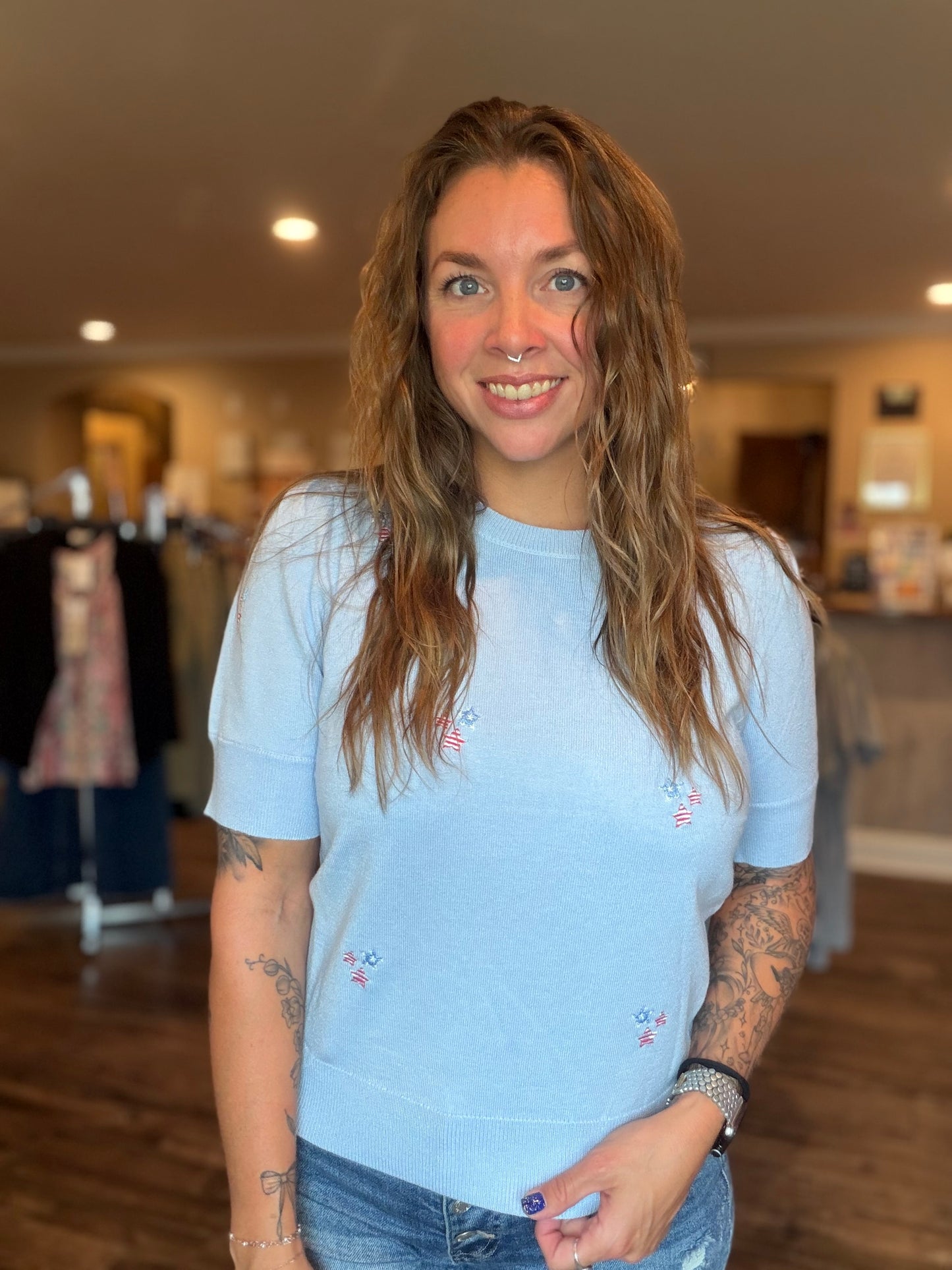 Star Embroidered Top