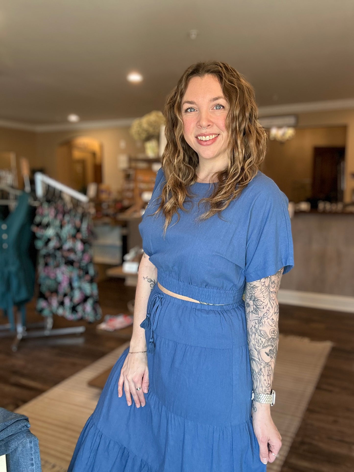 Kiara Blue Skirt Set