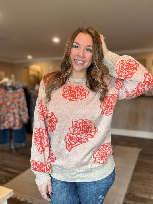 One Wild Rose Sweater