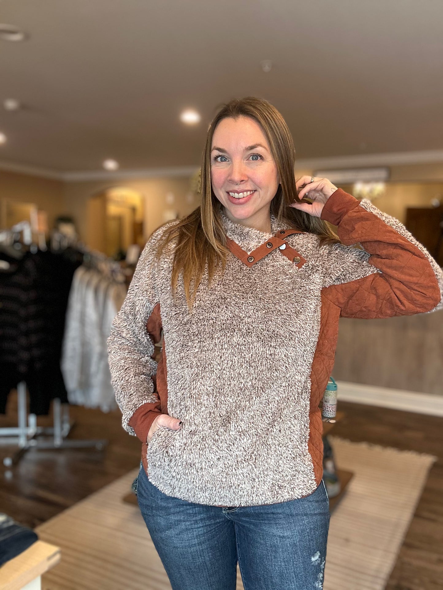 Quilted Sherpa Top *ALL SALES FINAL*