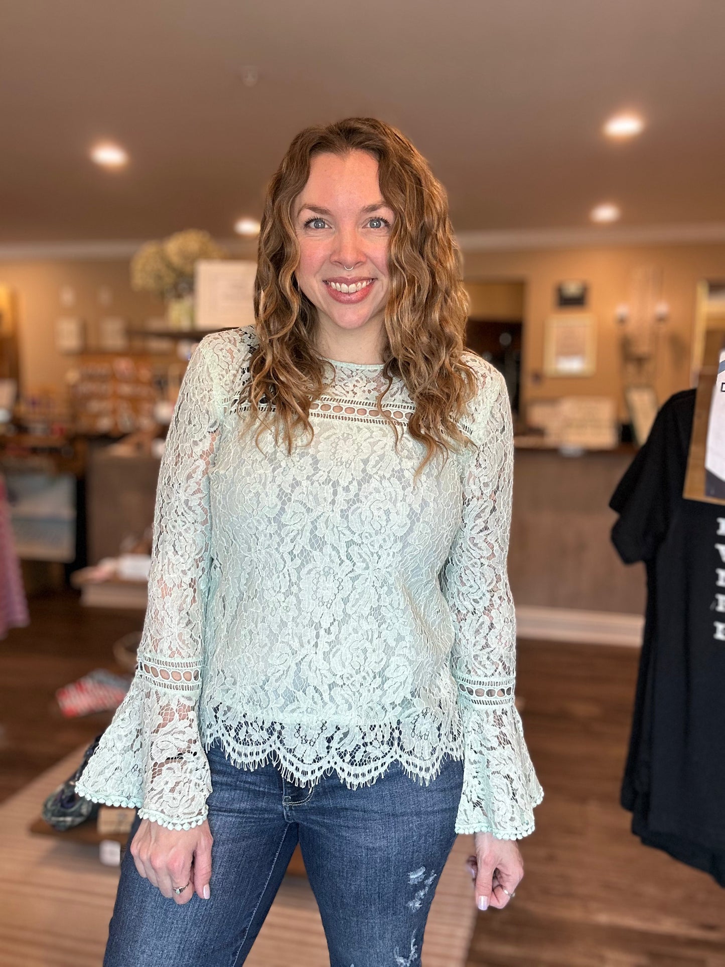 Sage Lace Top *ALL SALES FINAL*