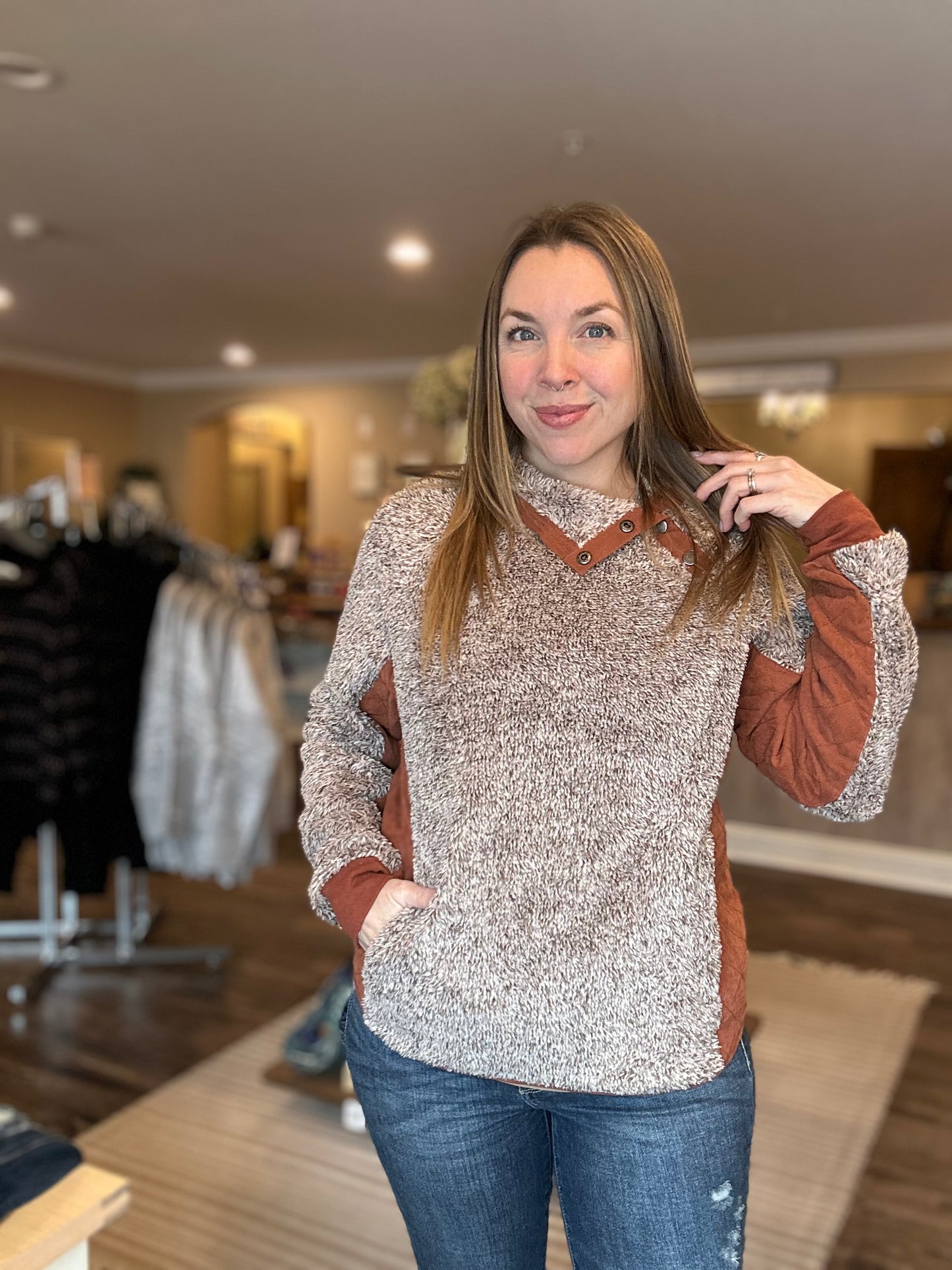 Quilted Sherpa Top *ALL SALES FINAL*