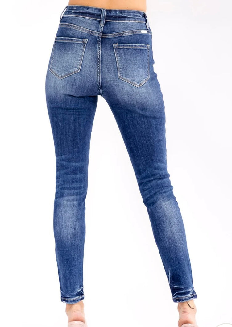 Button Closure Skinny Jeans