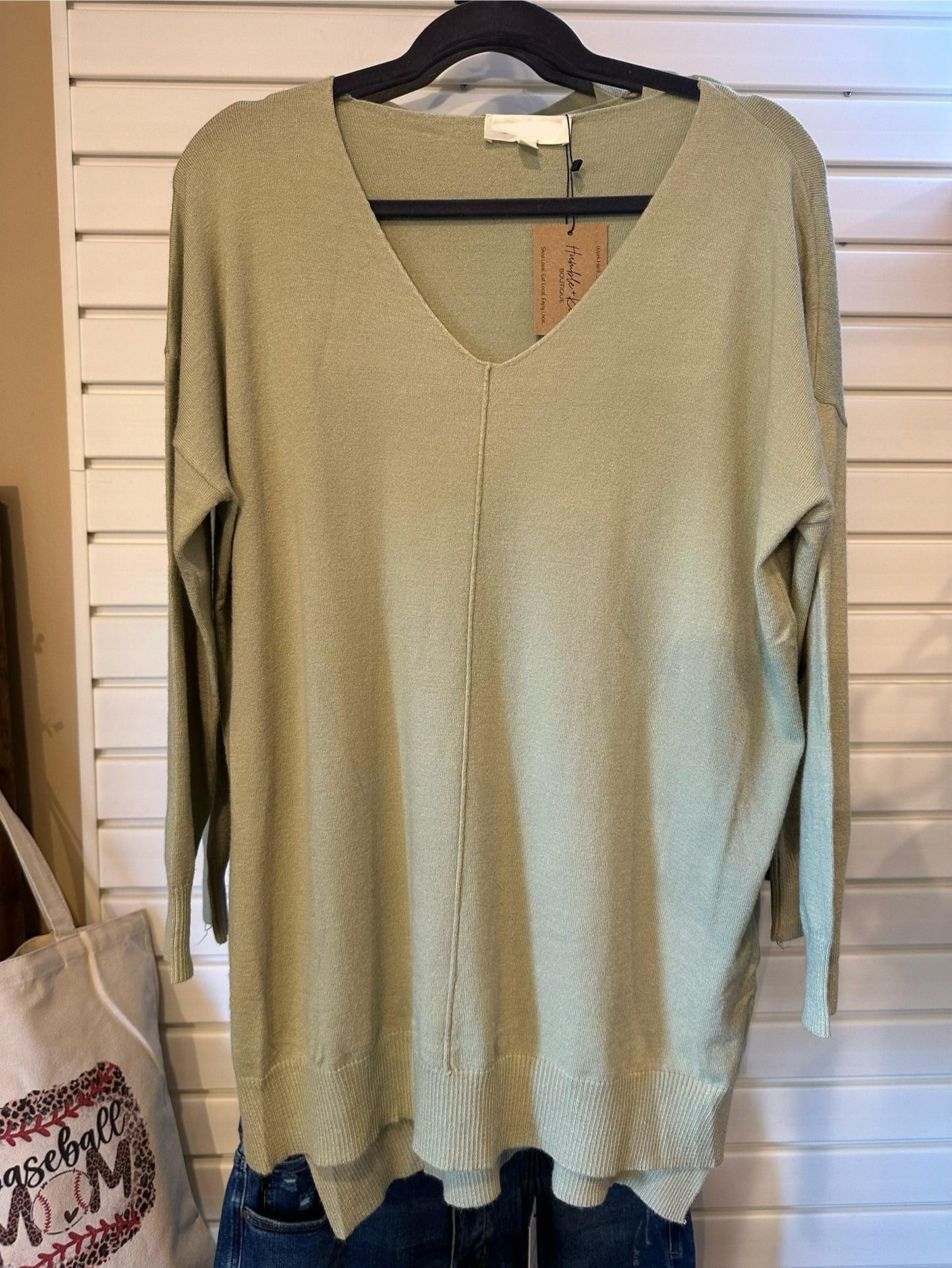 Curvy Sage Soft Sweater