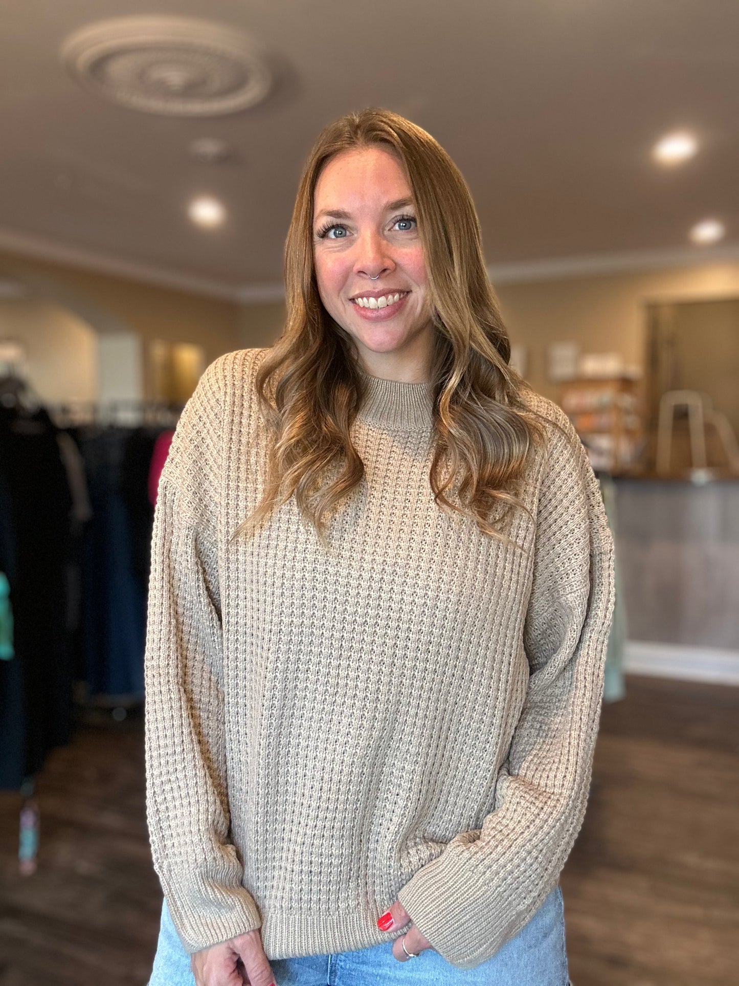 Mocha Waffle Pullover