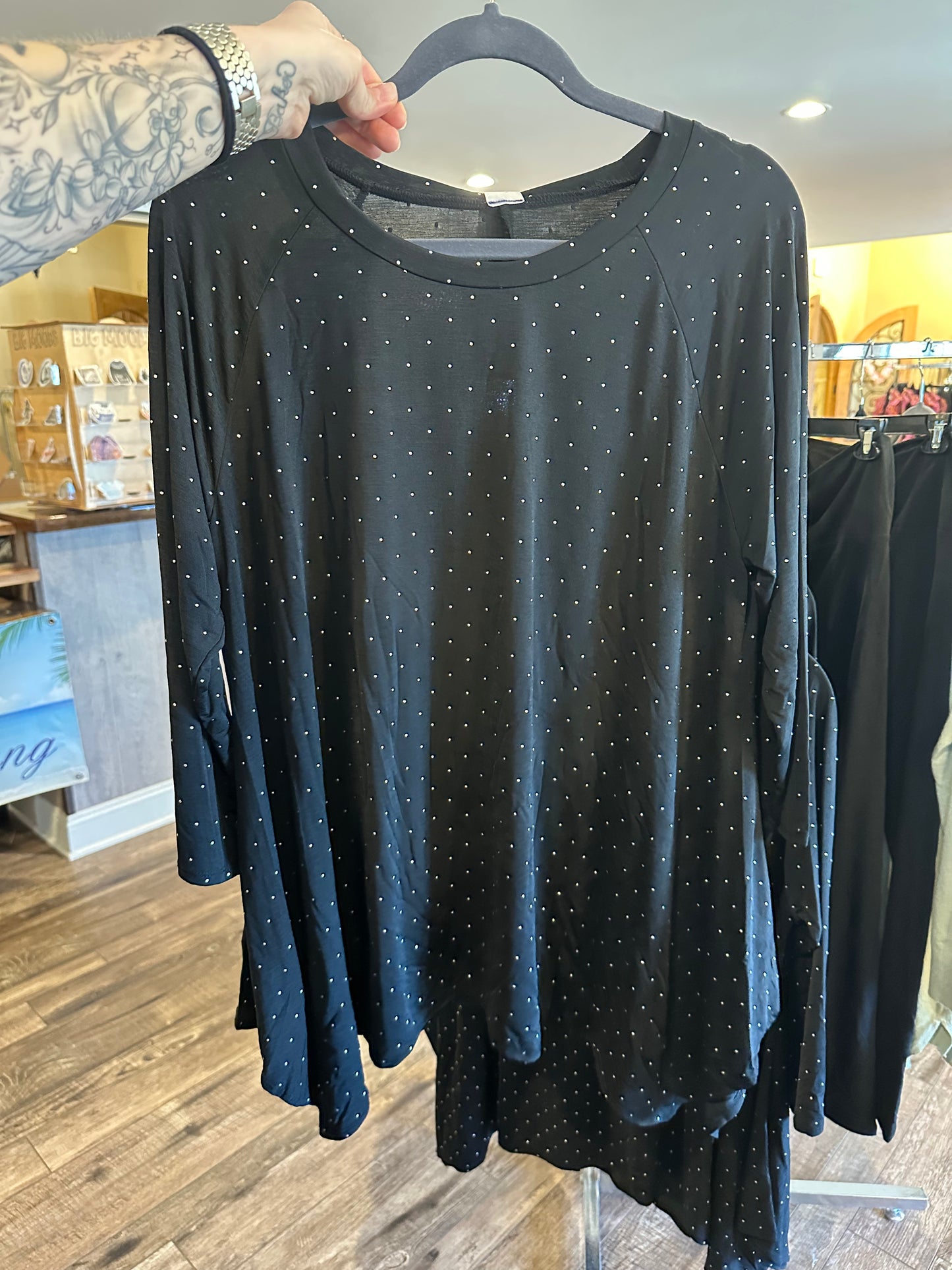 Curvy Black Embellished Top