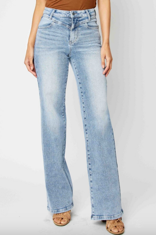 Judy Blues Yoke Front Wide Leg