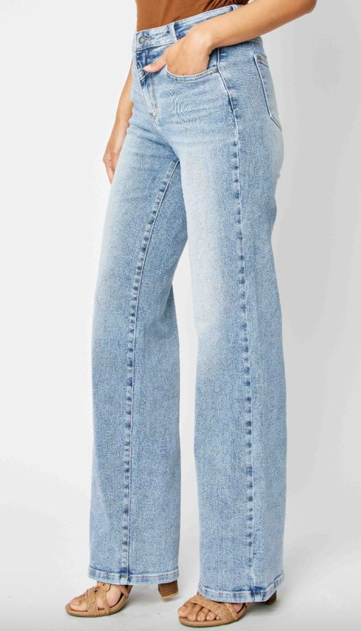 Judy Blues Yoke Front Wide Leg