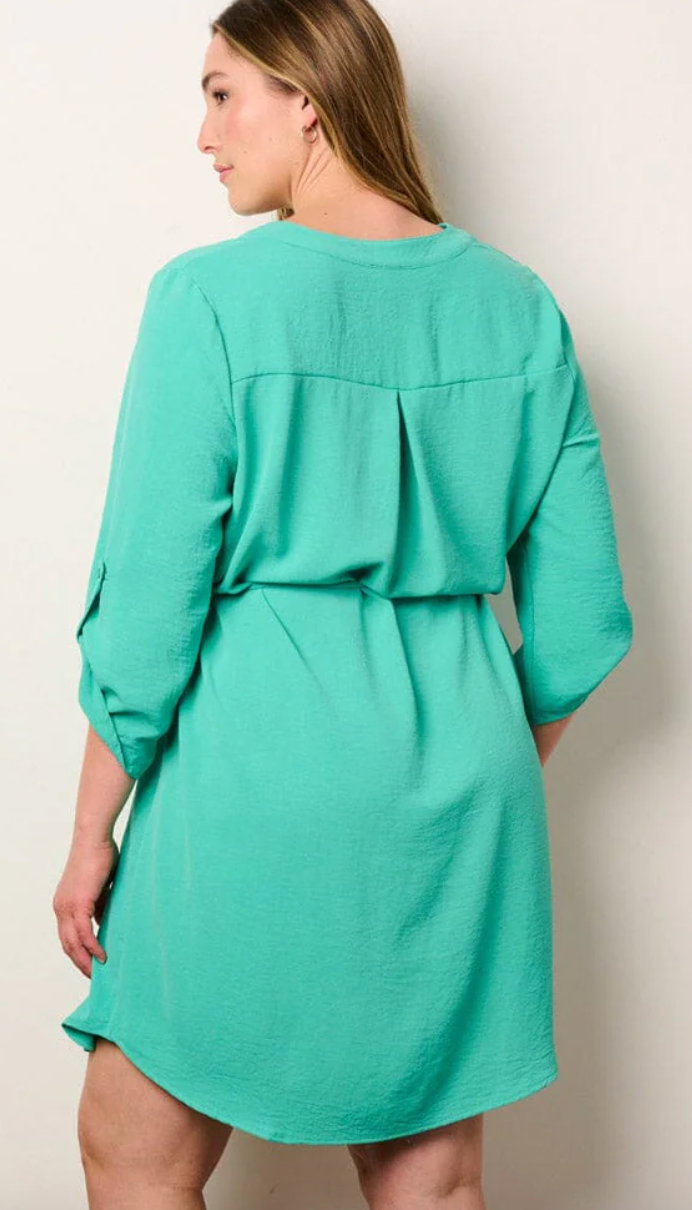 Curvy Jade 3/4 Sleeve Dress
