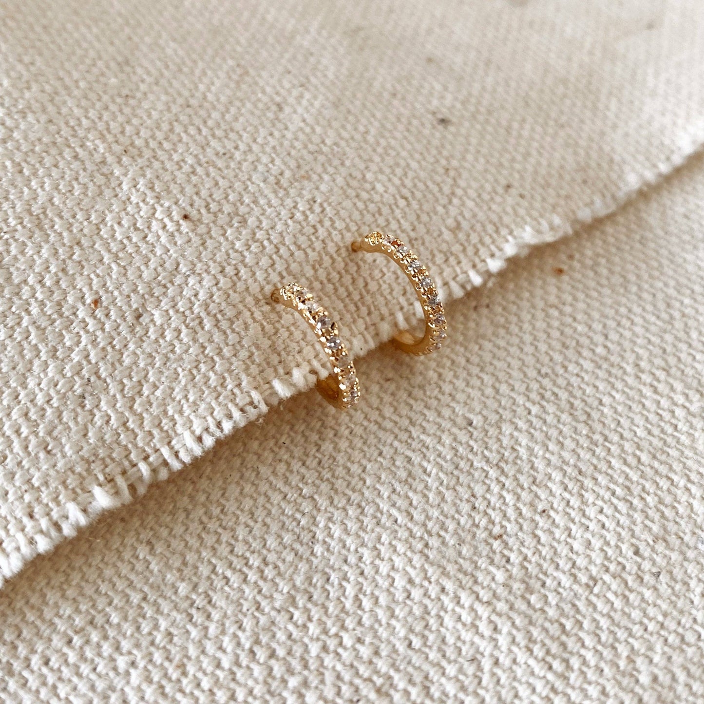 Cubic Zirconia C Hoop Earrings