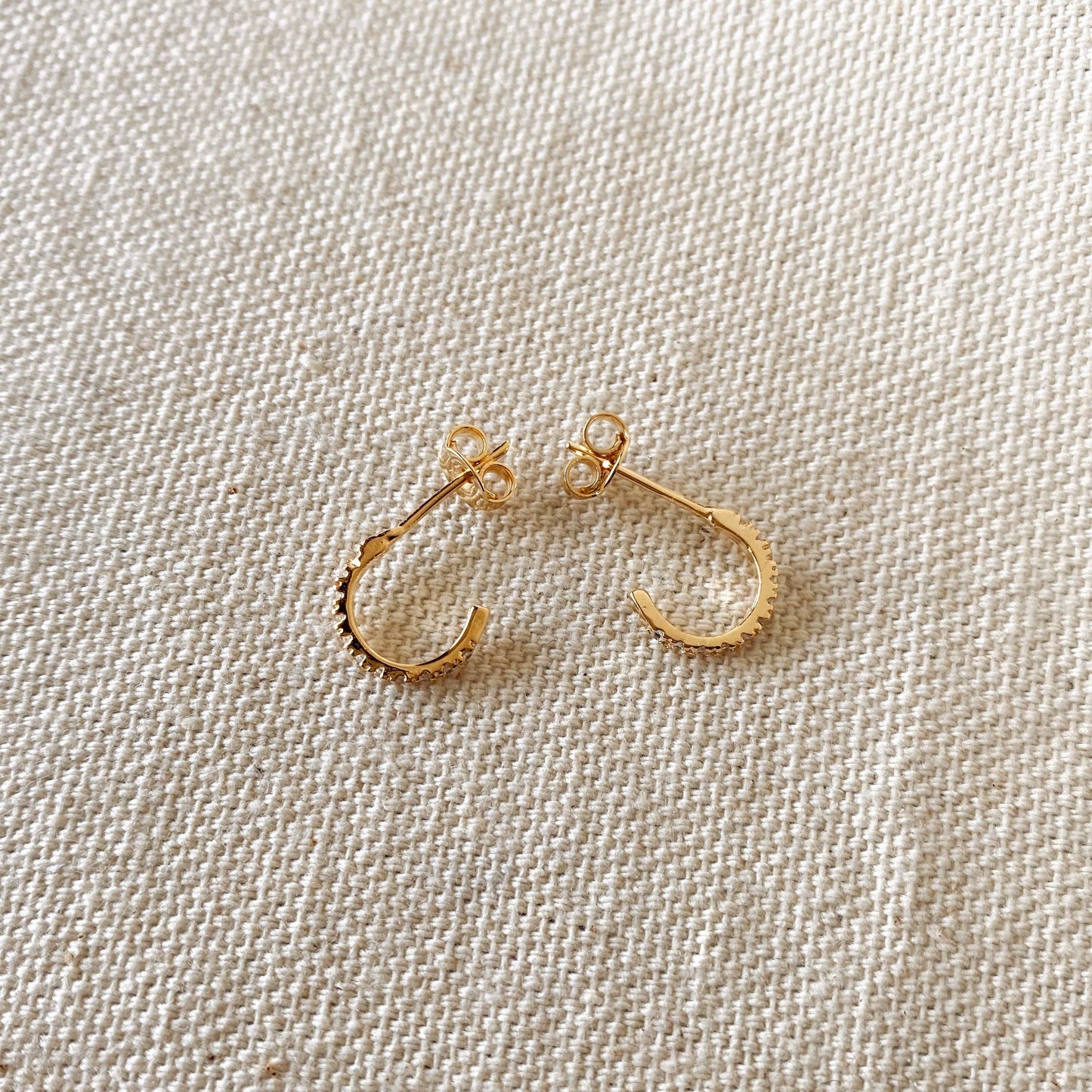 Cubic Zirconia C Hoop Earrings