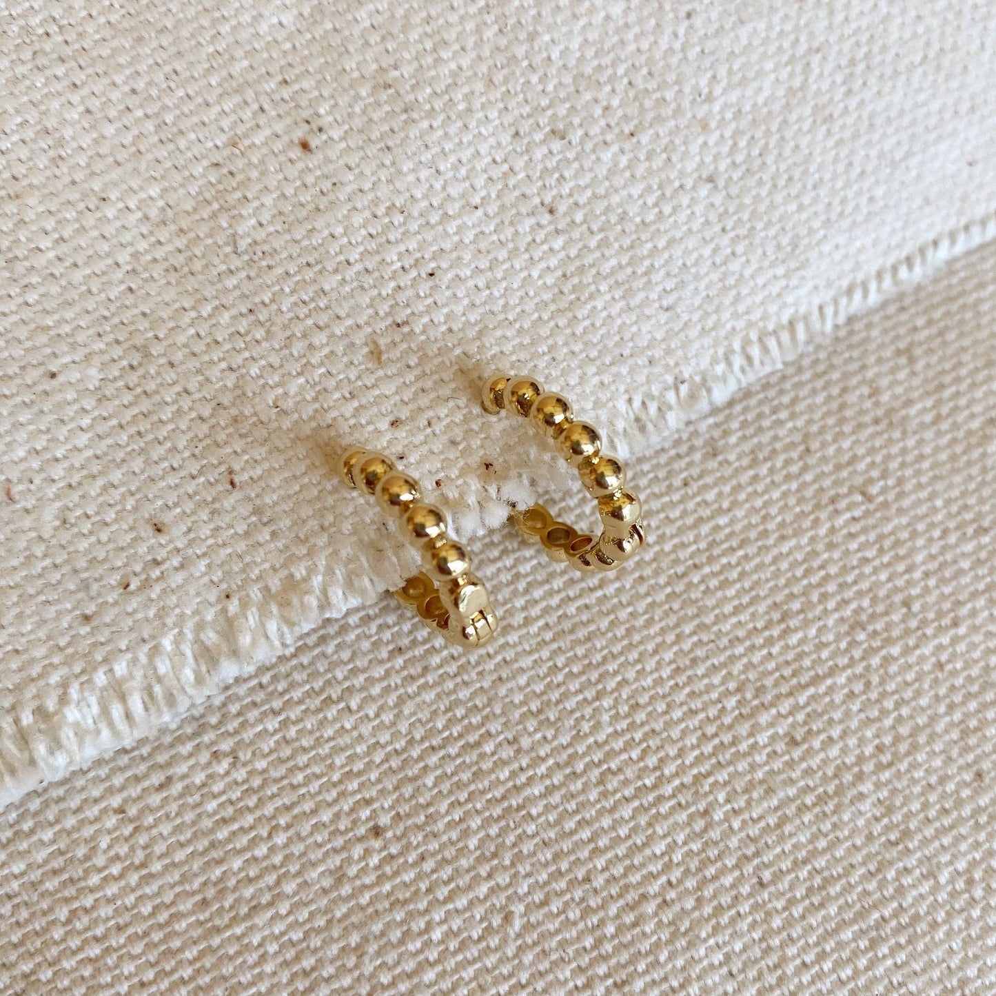 15.5 mm Beaded Clicker Hoop Earrings