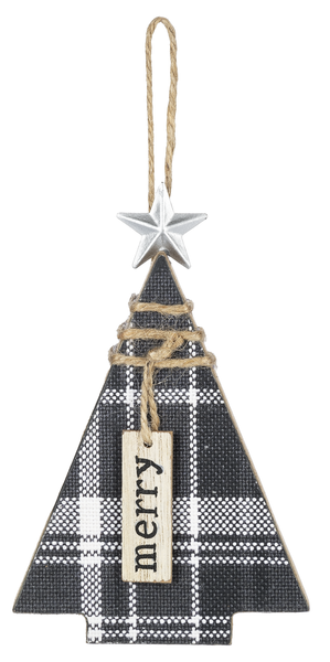 Holiday Plaid Christmas Tree Ornaments