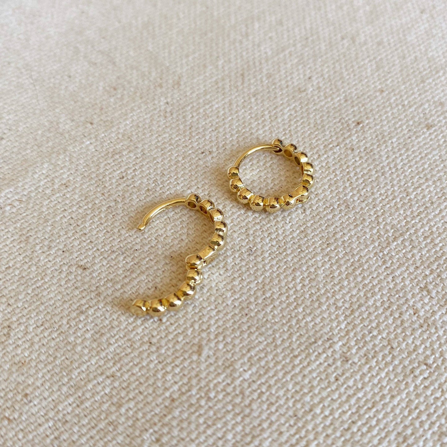 15.5 mm Beaded Clicker Hoop Earrings