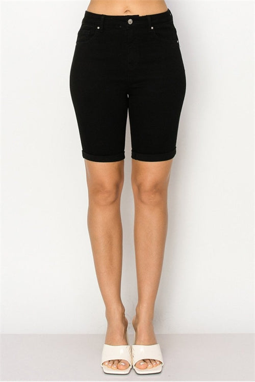Black Bermuda Stretch Shorts *ALL SALES FINAL*