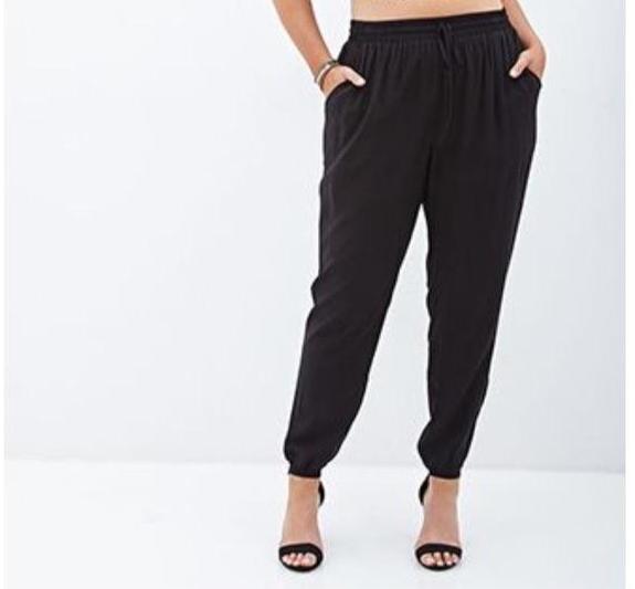 Curvy Ultra Soft Jaw String Joggers - Black or Navy  1XL: 14-16 2XL: 18-20 3XL: 22-24