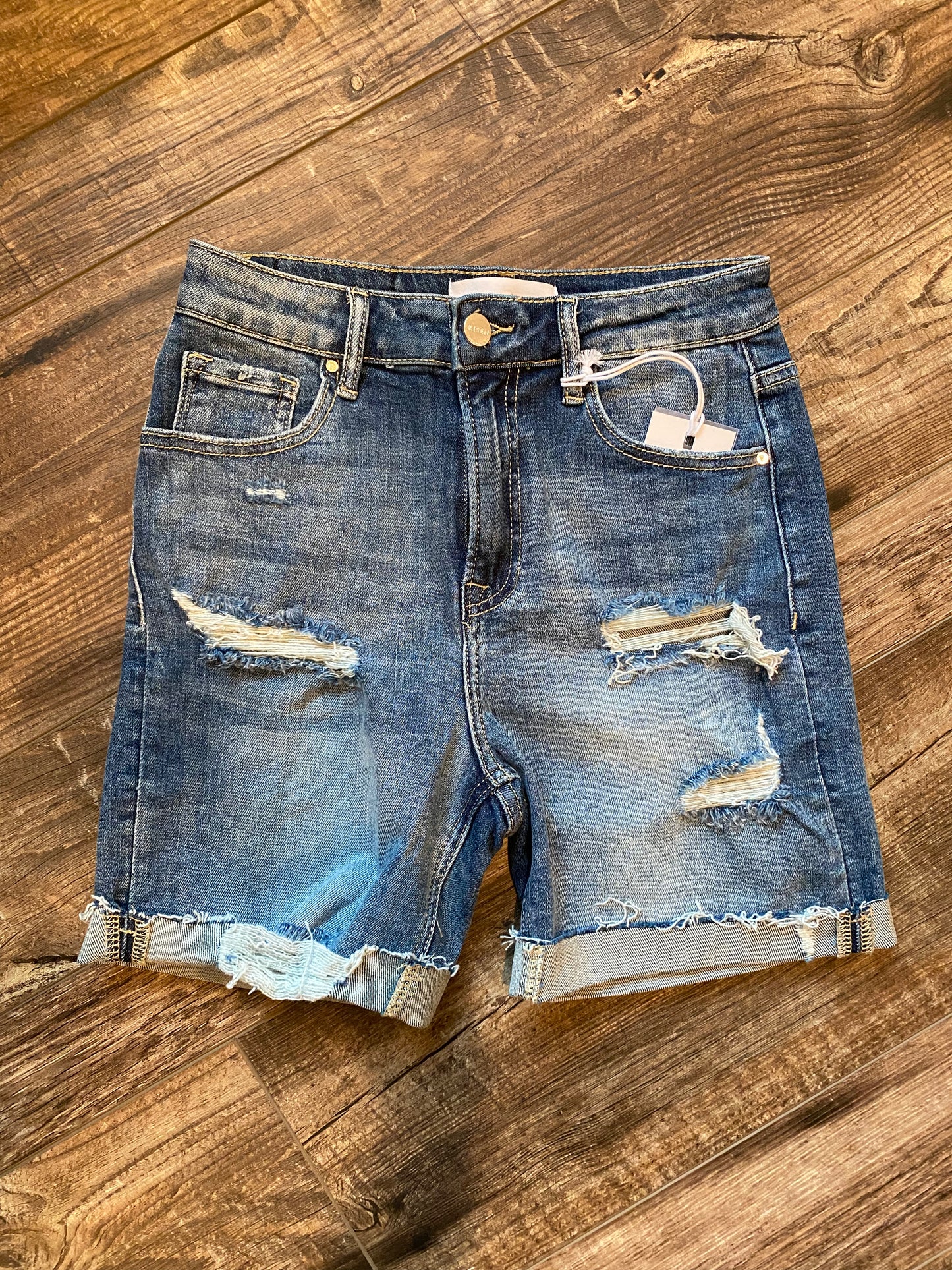 Gage High Rise Cuffed Risen Shorts - front