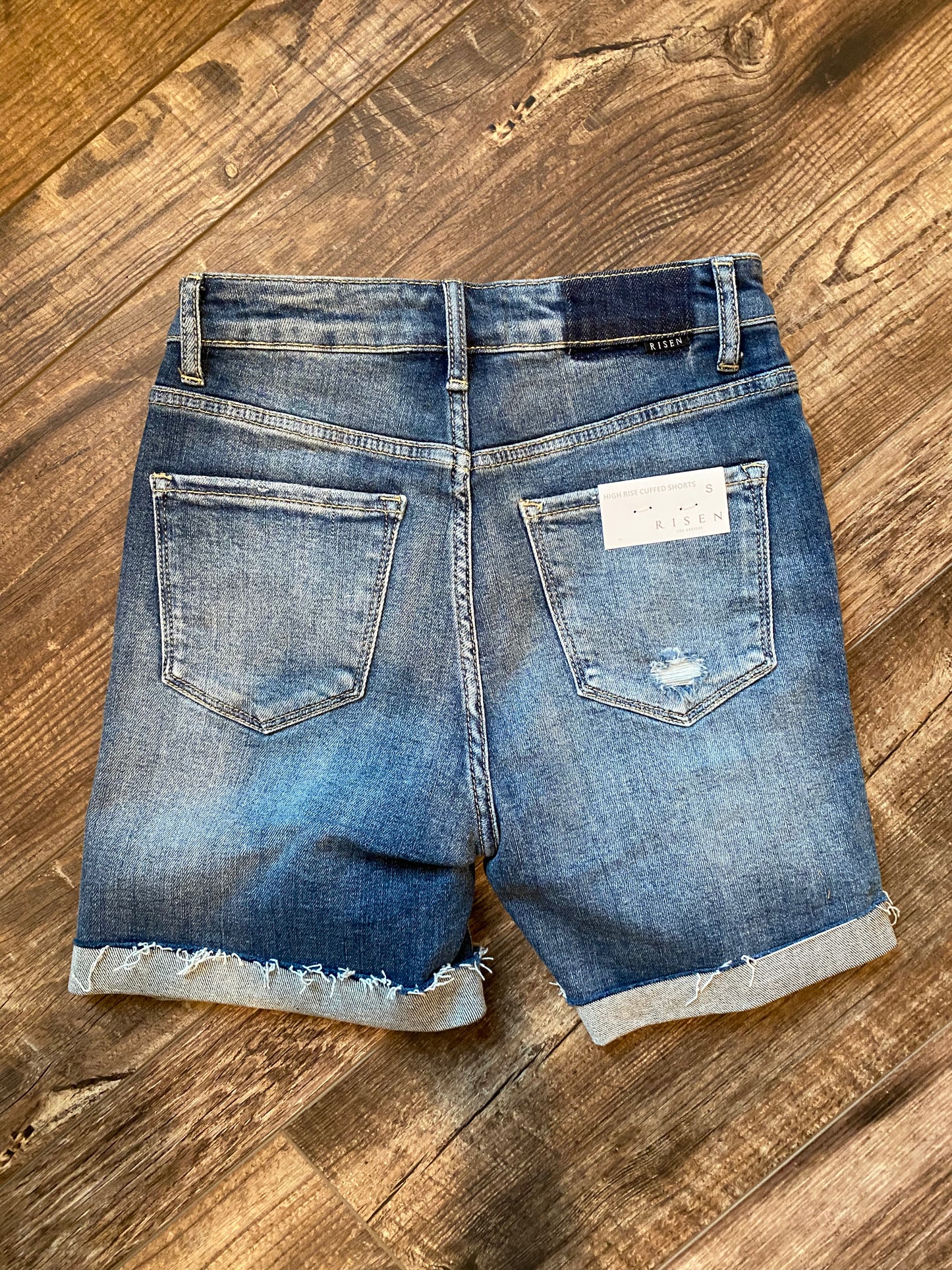 Gage High Rise Cuffed Risen Shorts - back