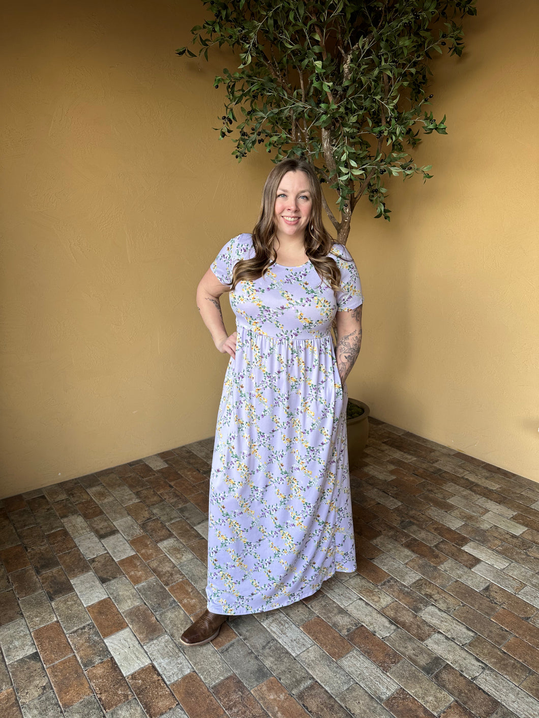 Lilac Rhombus Floral Maxi Dress **ALL SALES FINAL**