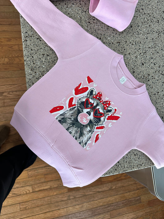 Valentine's Raccoon - Toddler Sweatshirt