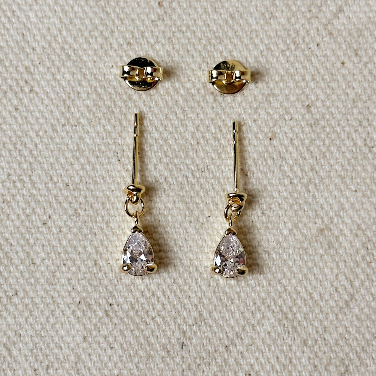 18k Gold Filled Teardrop CZ Earrings