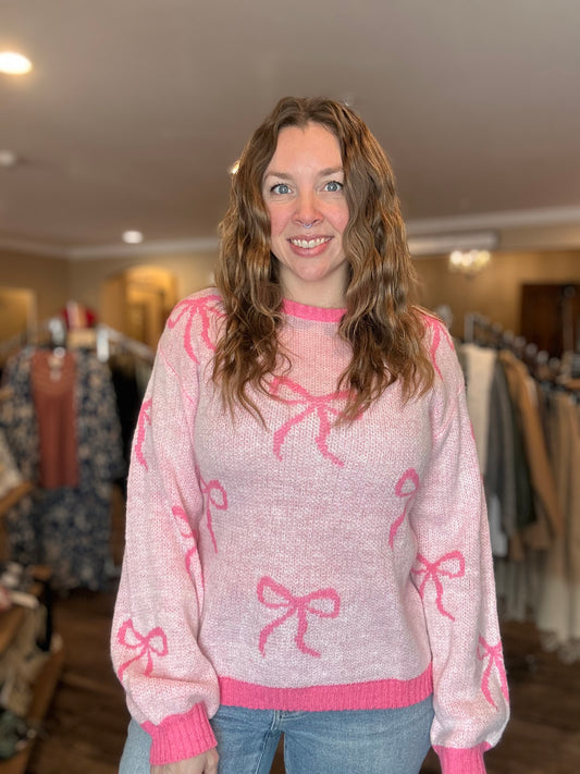 Penelope Pink Bow Sweater