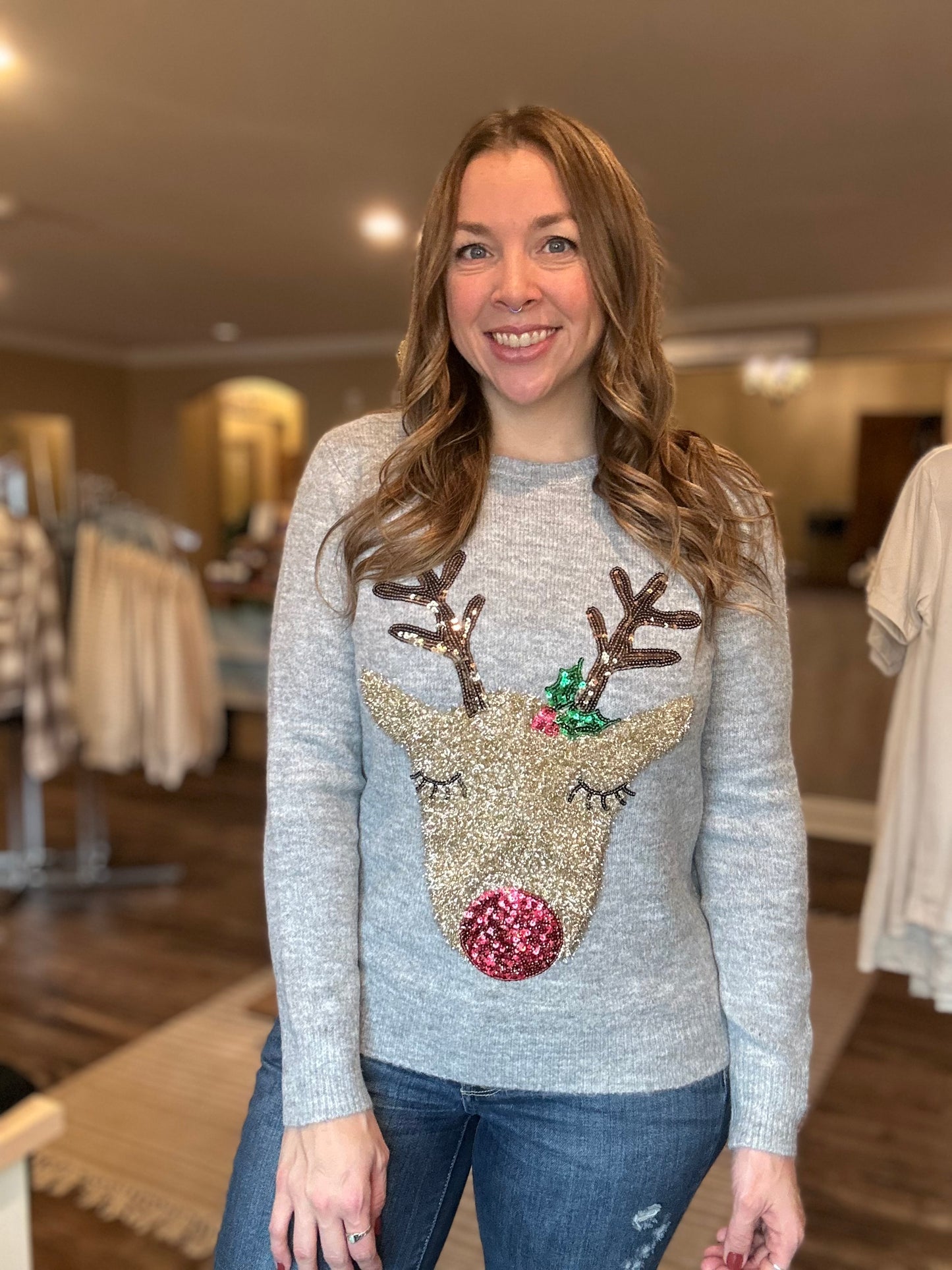 Red Nosed Reindeer Sweater