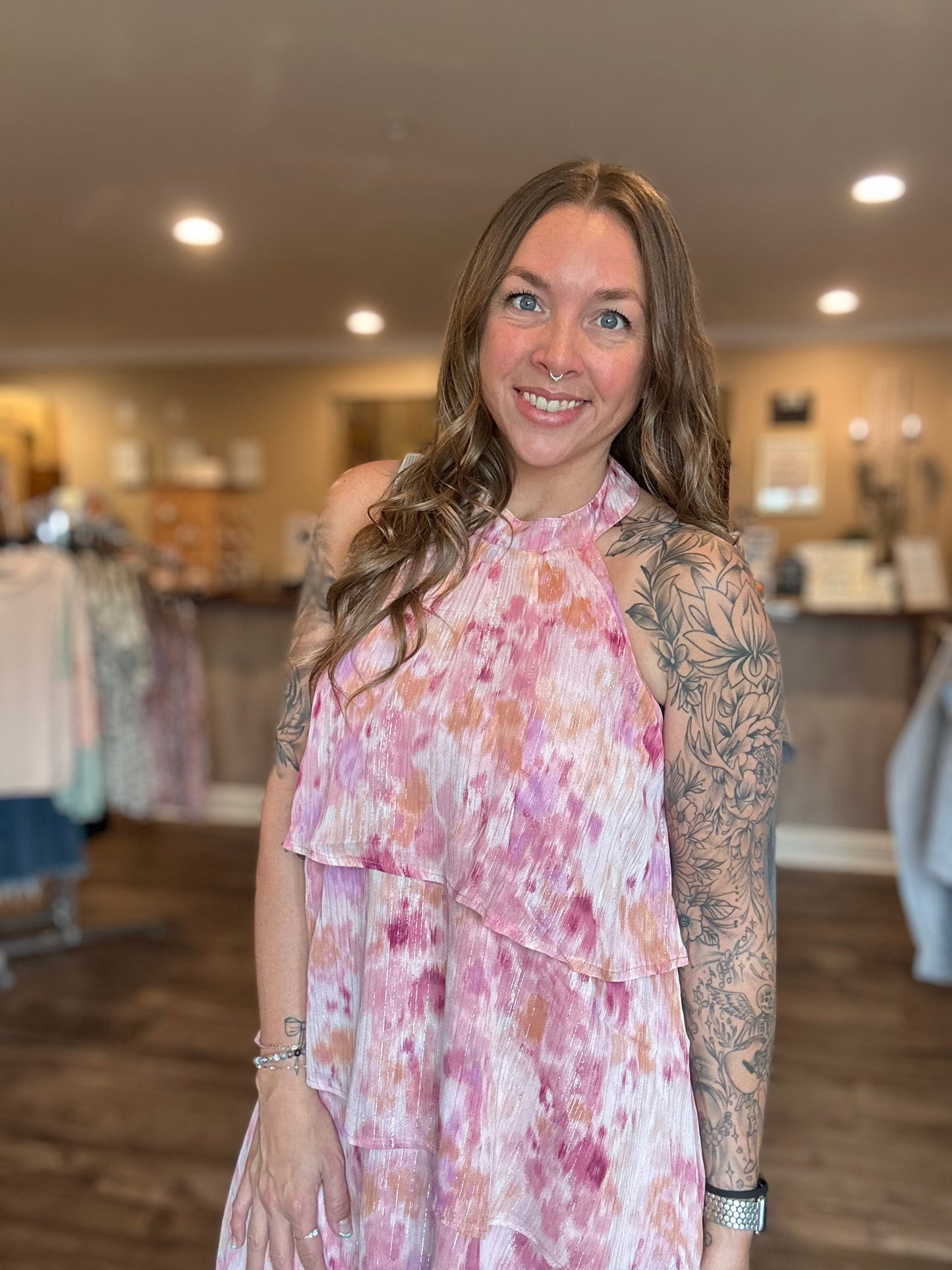Tie Dye Halter Mini Dress