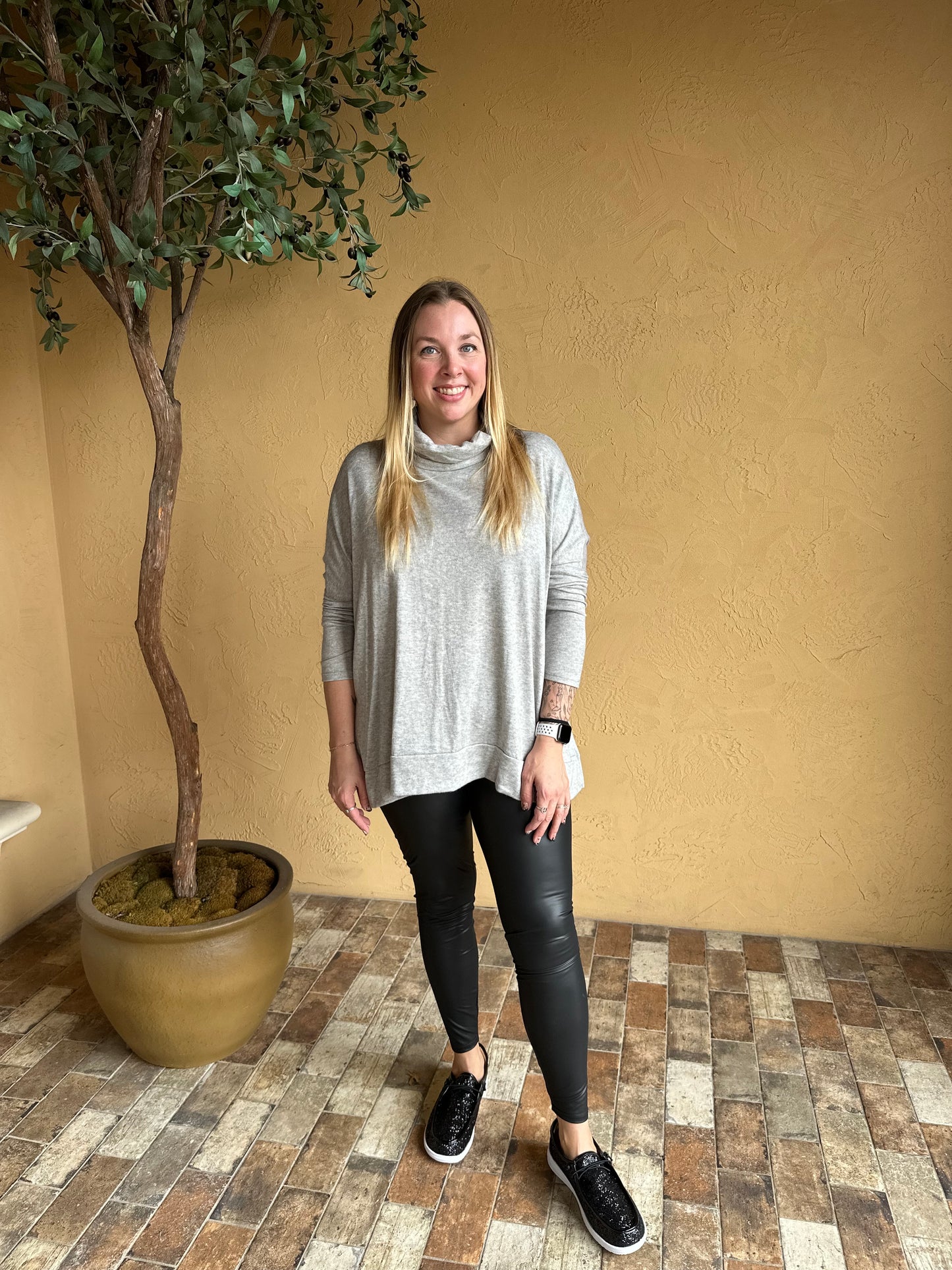 Gray Cashmere Feel Sweater