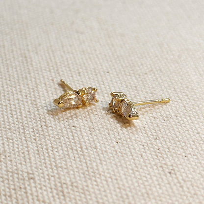 Mini CZ Drop Stud Earrings