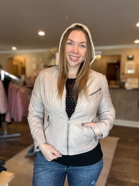 Taupe Hooded Spring Jacket